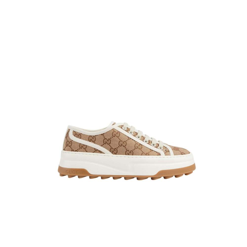 Gucci - GG Canvas Platform Sneaker in Beige - IT 39.5